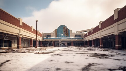 Abandoned Shopping Mall in Winter