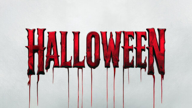 Halloween text logo design with blood dripping