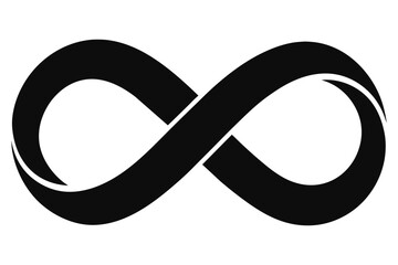 Infinity icon silhouette vector art illustration 