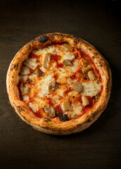 italian pizza gourmet with cep mushroom