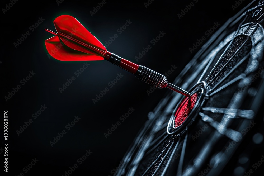 Poster close-up of dart stuck on target