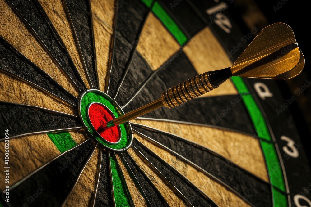 Poster close-up of dart stuck on target