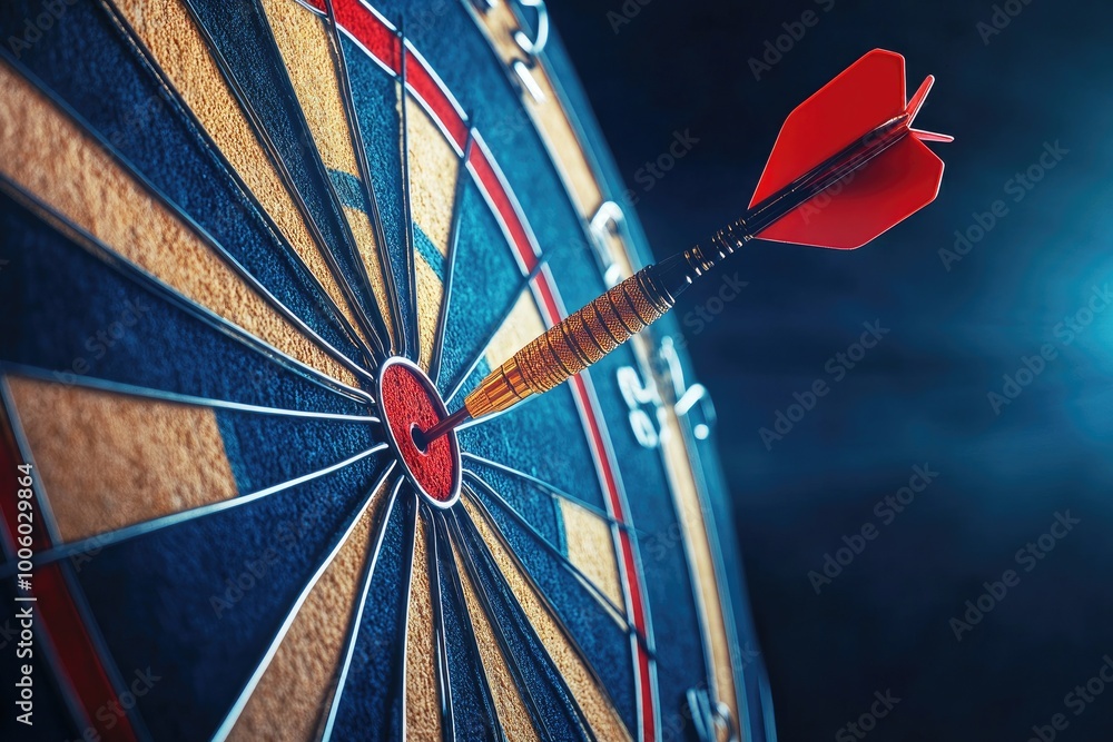 Poster close-up of dart stuck on target