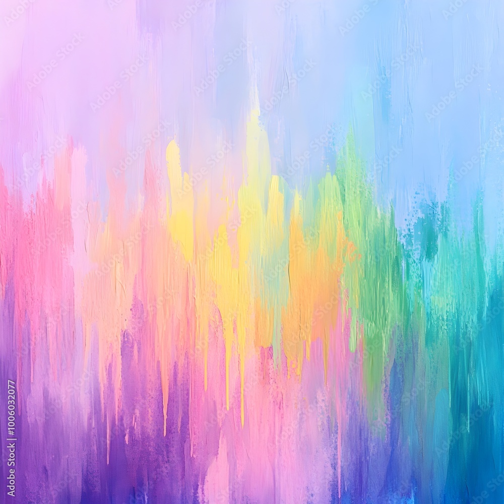 Poster vibrant pastel gradient backdrop with dynamic fluid brush strokes in a whimsical playful fantasy for