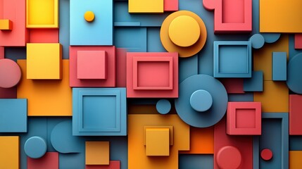 Abstract Geometric Shapes in Vibrant Colors