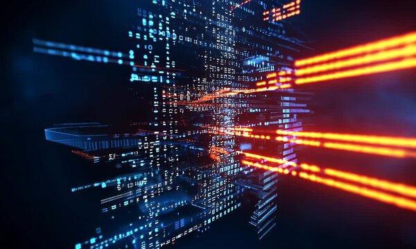 software developer and computer script abstract technological background in programming. Video