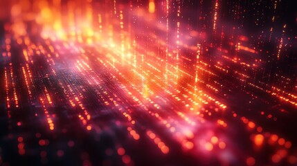 Obraz premium Digital Abstract with Glowing Lines