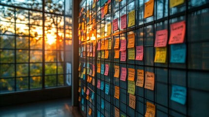 the A Scrum board with tasks organized by sprint, priority, and progress status.