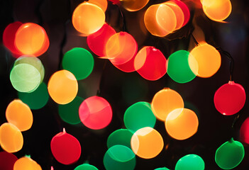 background of colorful christmas lights