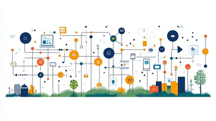 an A visual depiction of B2B e-commerce customer journey mapping and touchpoints.