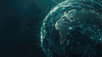 abstract digital network arround the earth planet