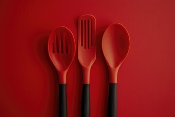 Red plastic utensils