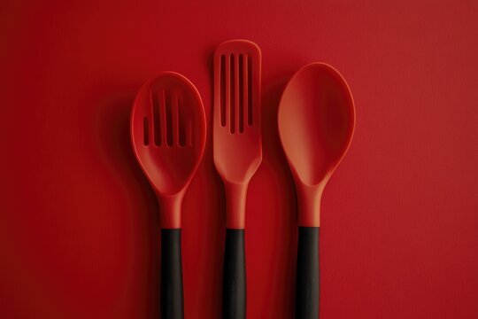 Red plastic utensils