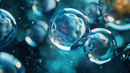 Close-up of decaying single cell with visible disintegration, contrasting with surrounding healthy cells, highlighting cellular biology concepts of life and death.