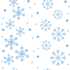 Seamless Christmas background with snowflakes. Isolation on a transparent background.