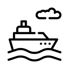 Icon Ship With Style Outline	