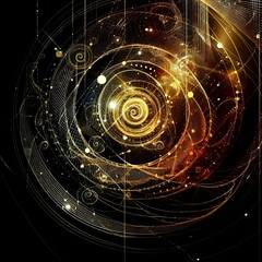 Fototapeta premium Gold light and sparks on black background
