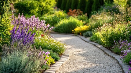 Vibrant Pathway Through a Blooming Flower Garden