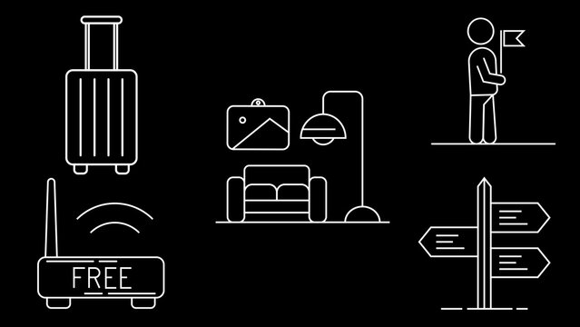 Travel & Hospitality Line Icons