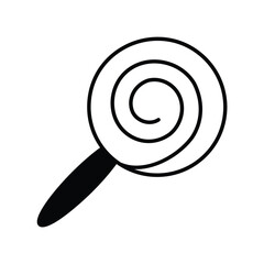 lollipop glyph icon with white background vector stock illustration