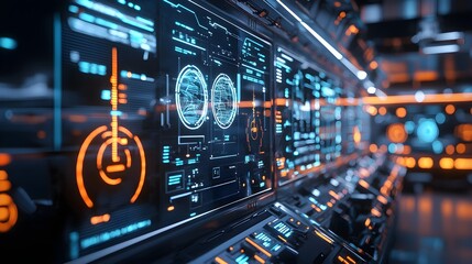 Obraz premium Futuristic Control Panel Interface