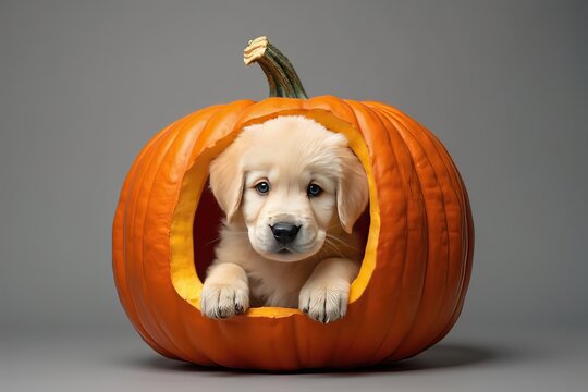 AI dolci cuccioli che sbucano dalla zucca di Halloween 07