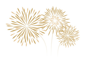 new year fireworks decoration isolated vector illustration