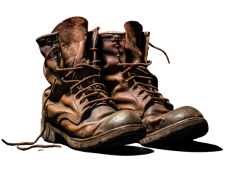 a pair of brown boots