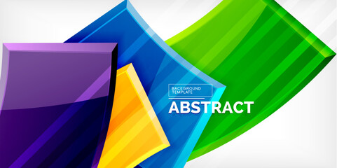 Round 3d shapes, plates background. Creative composition design template