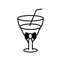 christmas martini glyph icon with white background vector stock illustration