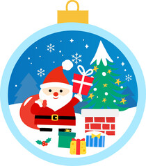 Santa claus christmas ball card