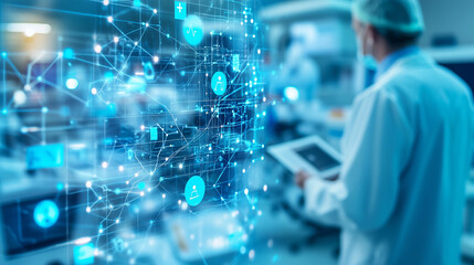 Health Information Exchange (HIE), the exchange of health information between healthcare providers with an image depicting seamless sharing of patient records across healthcare networks
