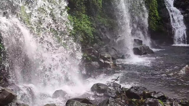 Footage of Curug Jenggala waterfall, Java, Indonesia
