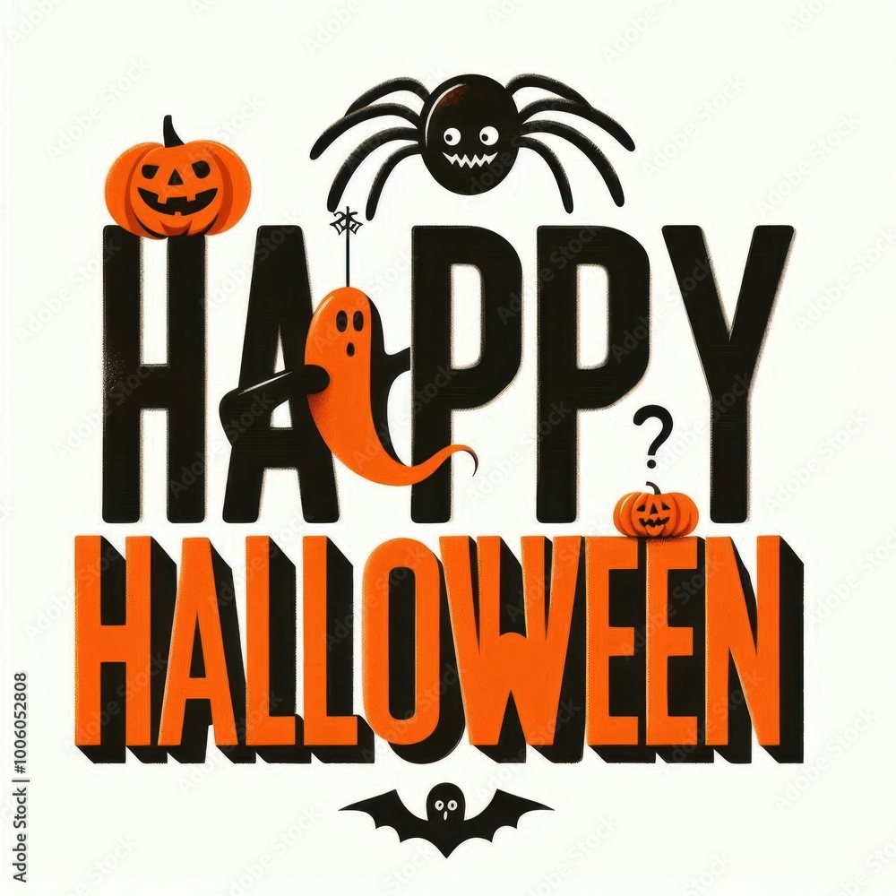 Wall mural Halloween lettering to write on a shirt on a white background