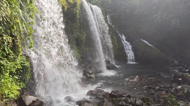 Footage of Curug Jenggala waterfall, Java, Indonesia