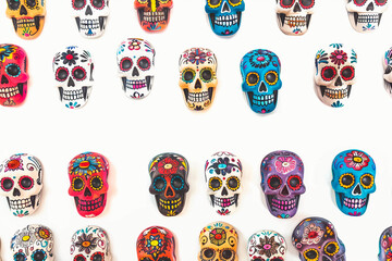 Beautiful greeting card with bright holiday composition for happy to joy celebrate dia de muertos