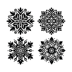 Christmas Snowflakes Design Vector Pack – Great for Seasonal Graphics, Winter-Themed Art, and Holiday Projects