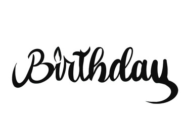 vector text birthday with candle on letter i