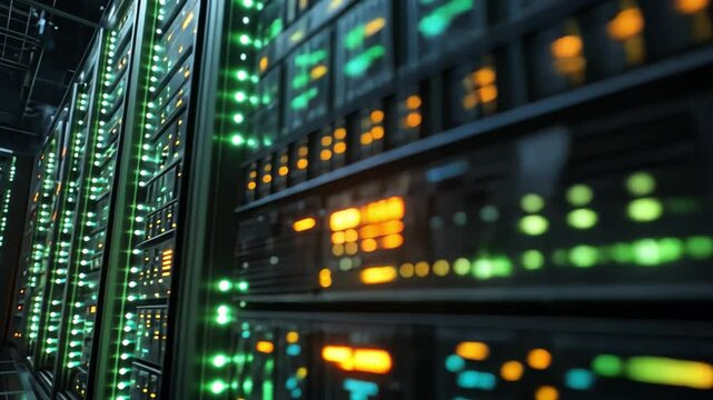 A powerful supercomputer setup, with rows of quantum processors working in unison to solve complex problems.