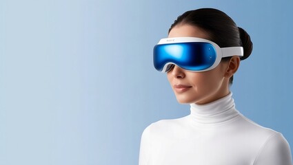 Woman Wearing White Eye Massager
