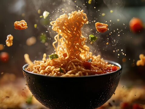 Asian Noodle Dish Preparation