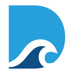 letter D wave logo template
