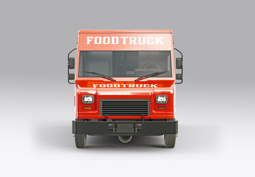 Food Truck Step Van Mockup