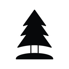 snow pine tree glyph icon with white background vector stock illustration