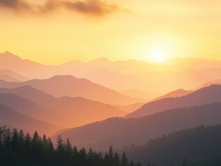 Mountain sunset landscape
