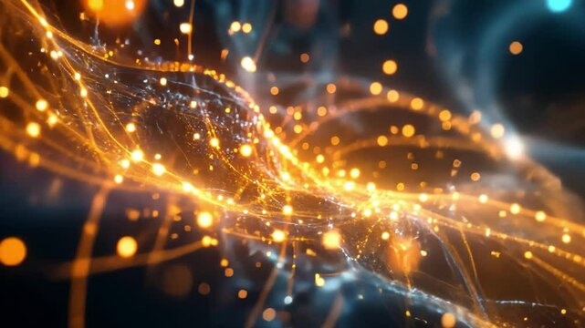 A futuristic scene combining artificial intelligence with quantum computing, highlighting the synergy between these advanced techn.