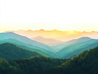 Mountain Range Sunset View