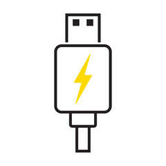 USB plug cable icon technology, connect device sign, electronic portable symbol ,vector illustration media isoalted on white background, EPS 10.