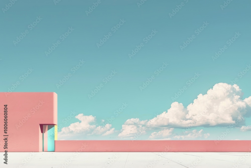 Poster minimalist lofi background with ample copy space.