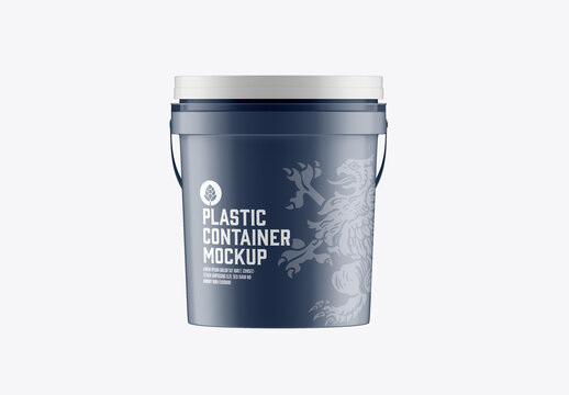 Plastic Paint Bucket Mockup